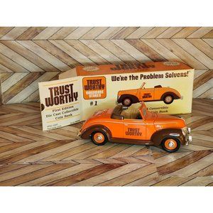 Trust Worthy 1940 ford convertible Die Cast Coin Bank 1/25 Scale with Box